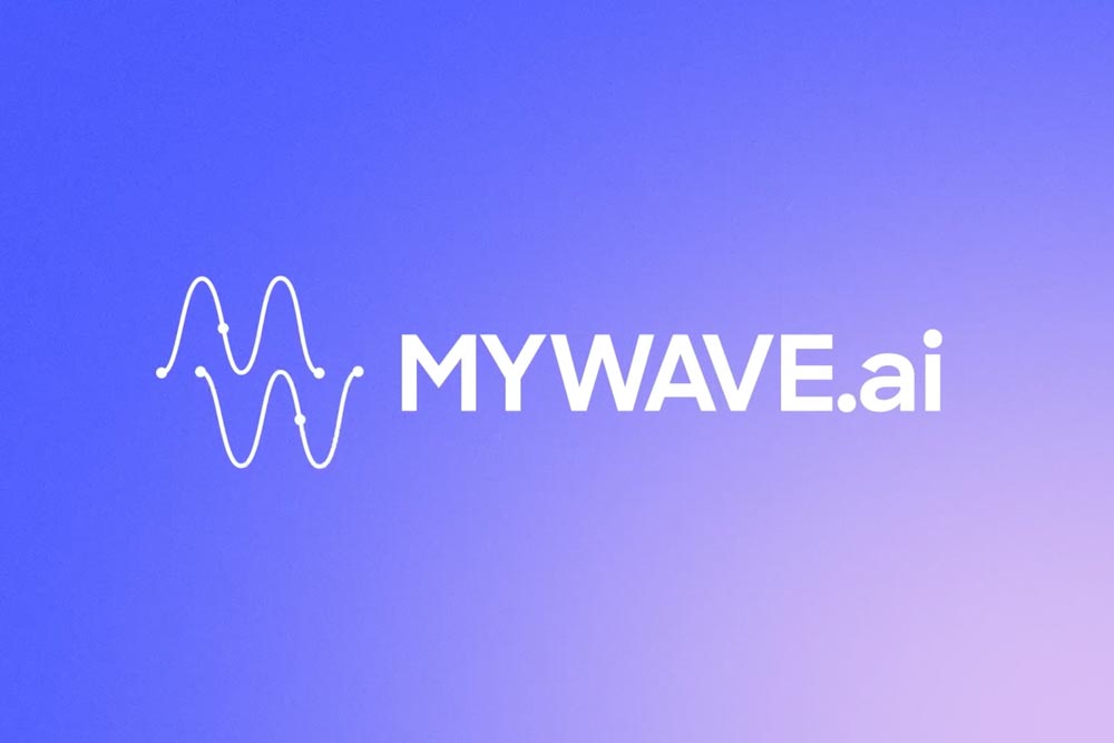 Mywave logo against a purple background